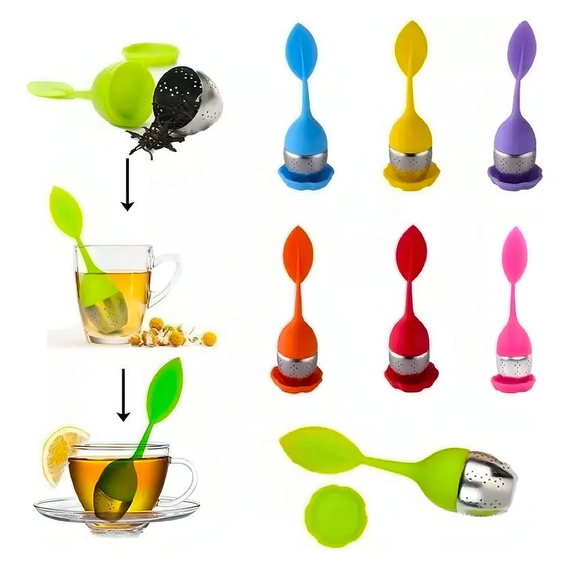 Infusores De Silicona Y Acero Inoxidable Para Té O Hierbas 4