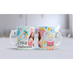 Feliz cumpleaños (celeste y amarillo)