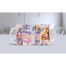 Feliz cumpleaños (violeta y rosa)