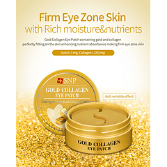 Gold Collagen Firming Eye Patch (SNP) 60 parches de Hidrogel pieles sensibles