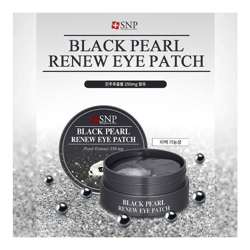 Black Pearl Brightening Eye Patch (SNP) 60 parches de Hidrogel ojeras oscuras, desinflamante  2