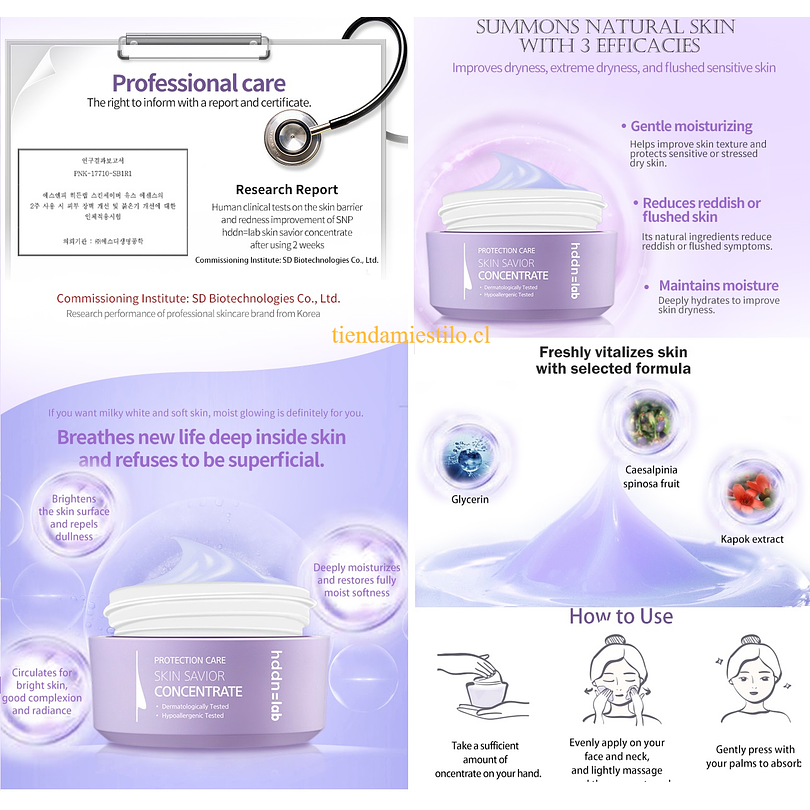 Hddn Lab Skin Savior Concentrate (SNP) -50ml Crema hidratante rosácea rojeces pieles sensibles 1