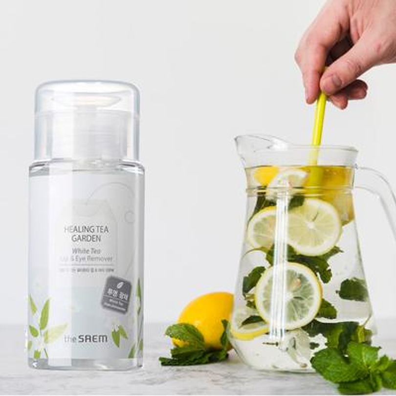Healing Tea Garden White Tea Cleansing Water (The Saem) - 300ml Agua de limpieza aclarante pieles sensibles 4