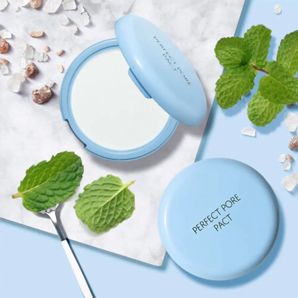Perfect Pore Pact (The Saem) - 12gr Polvo traslúcido matizador anti grasitud 4
