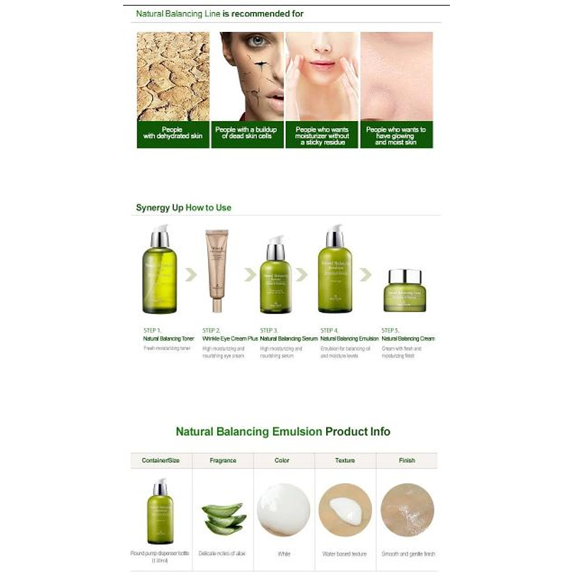 Natural Balancing Emulsion (The Skin House) - 130ml Emulsión hidratante para pieles sensibles, mixtas y grasas 4