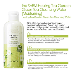 Healing Tea Garden Green Tea Cleansing Water (The Saem) -300ml Agua de limpieza té verde