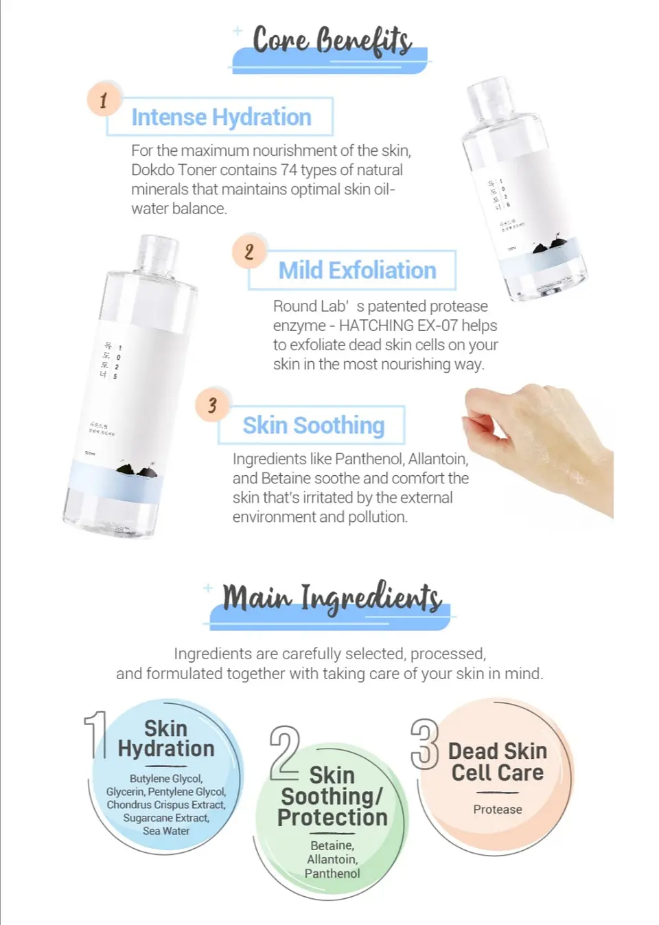 1025 Dokdo Toner (Round Lab) 200ml Tónico hidratante pieles sensibles  2