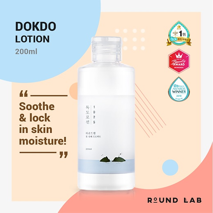 1025 Dokdo Lotion (Round Lab) 200ml Loción hidratante pieles sensibles  1