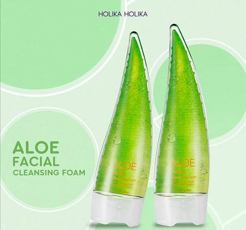 Aloe Facial Cleansing Foam (Holika Holika)  150 ml Espuma Limpiadora Regeneradora