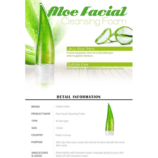 aloe facial foam