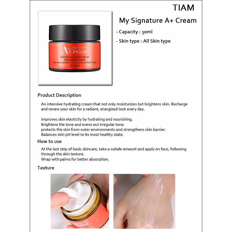 My Signature A+ Cream (TIAM) -50ml Crema vitamina C 2