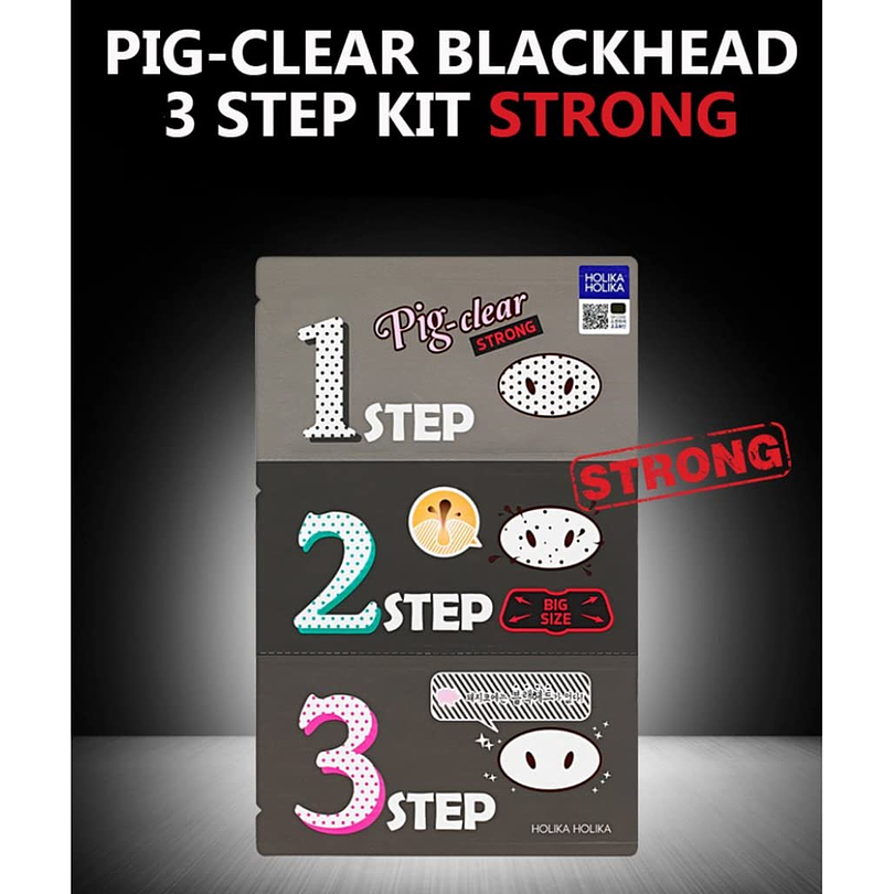 Parches para punto negros Pig Nose 3 Step  (Holika Holika) 3 pasos 3