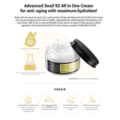 PREVENTA Advanced Snail 92 All in one Cream (COSRX) 100ml Crema 92% baba de caracol