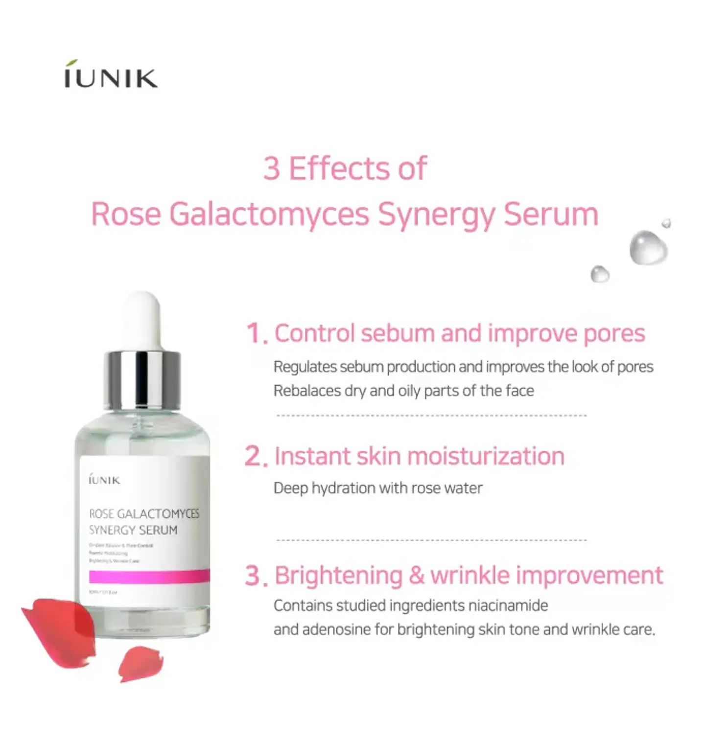 Rose Galactomyces Synergy Serum (IUNIK) - 50ml Serum 50% Galactomyces +10% Agua Rosas 1
