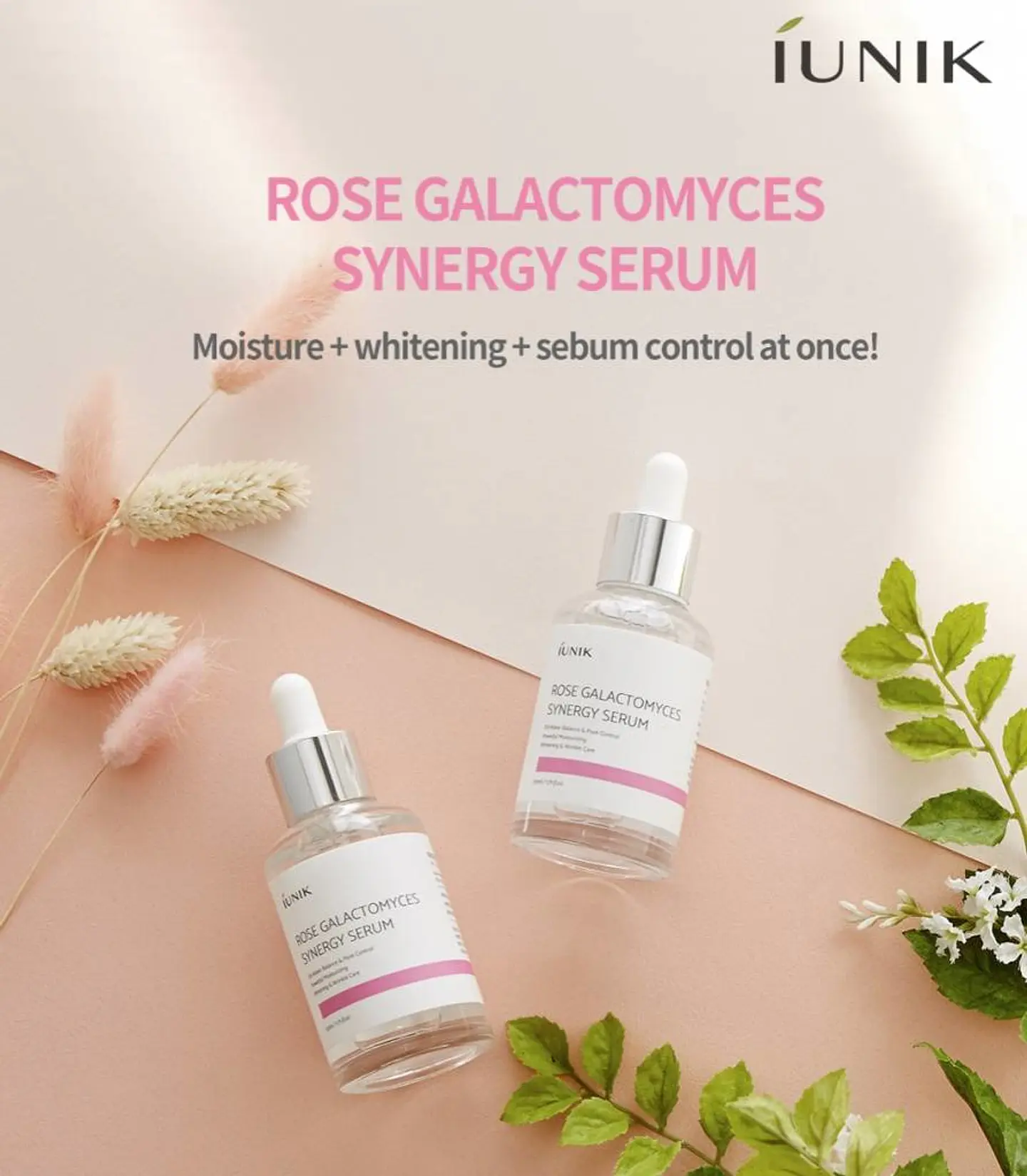 Rose Galactomyces Synergy Serum (IUNIK) - 50ml Serum 50% Galactomyces +10% Agua Rosas 2