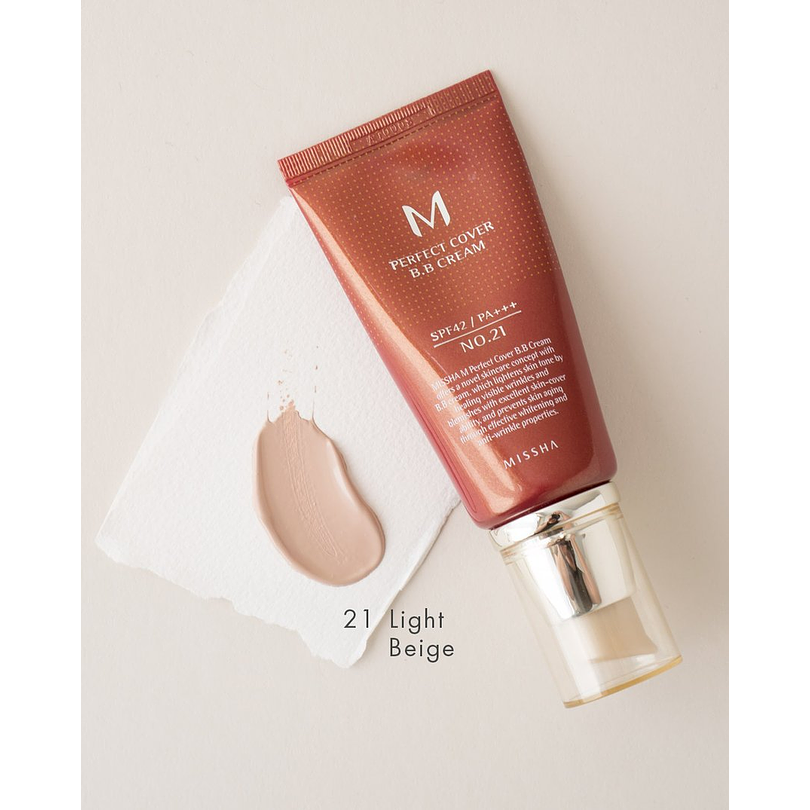 M Perfect Cover BB Cream SPF 42/PA +++  (Missha)  50ml Base cobertura perfecta 8