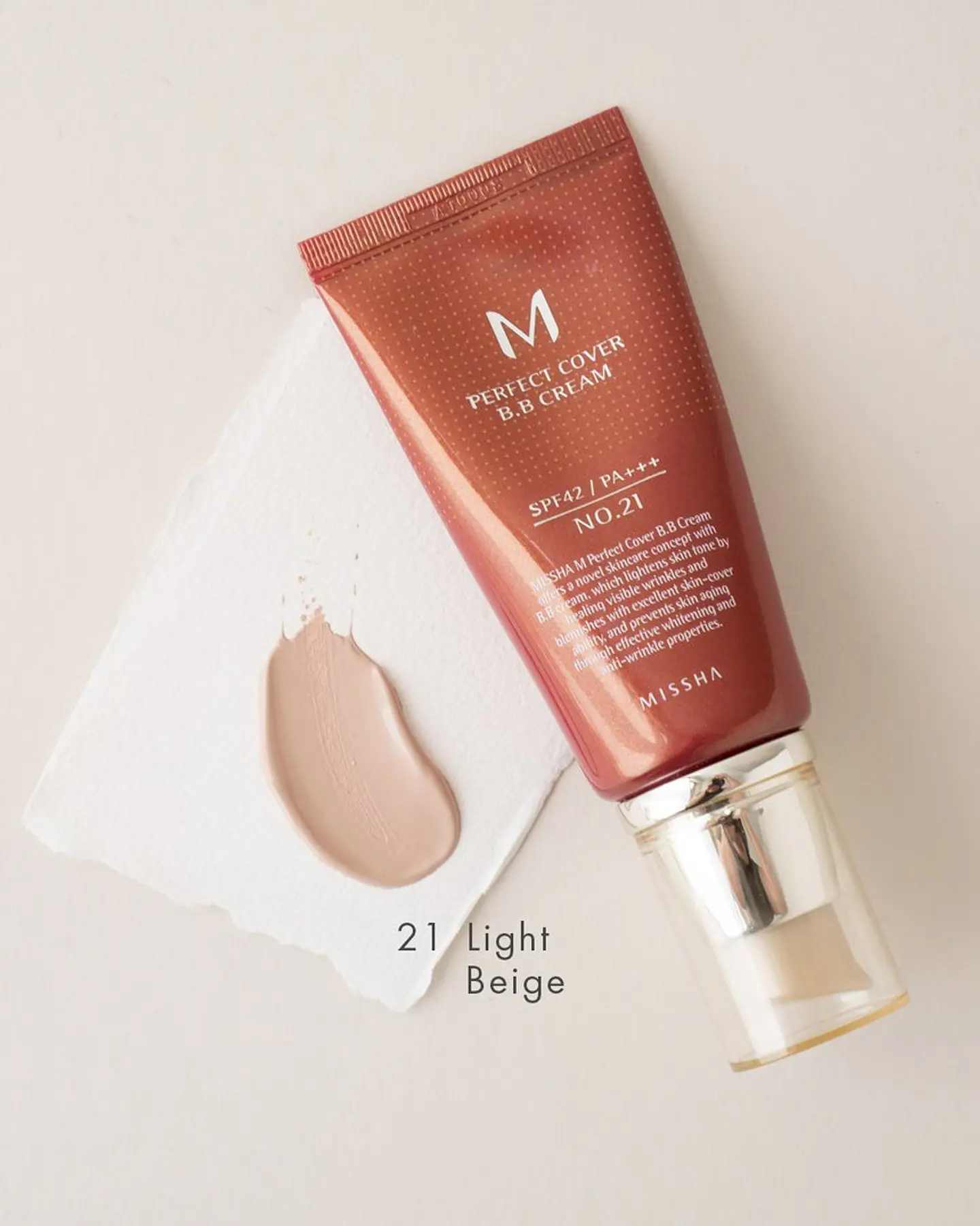 M Perfect Cover BB Cream SPF 42/PA +++  (Missha)  50ml Base cobertura perfecta 8