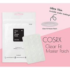 Clear fit Master Patch (COSRX) - Sobres con 18 parches ultra delgados hidrocoloides espinillas