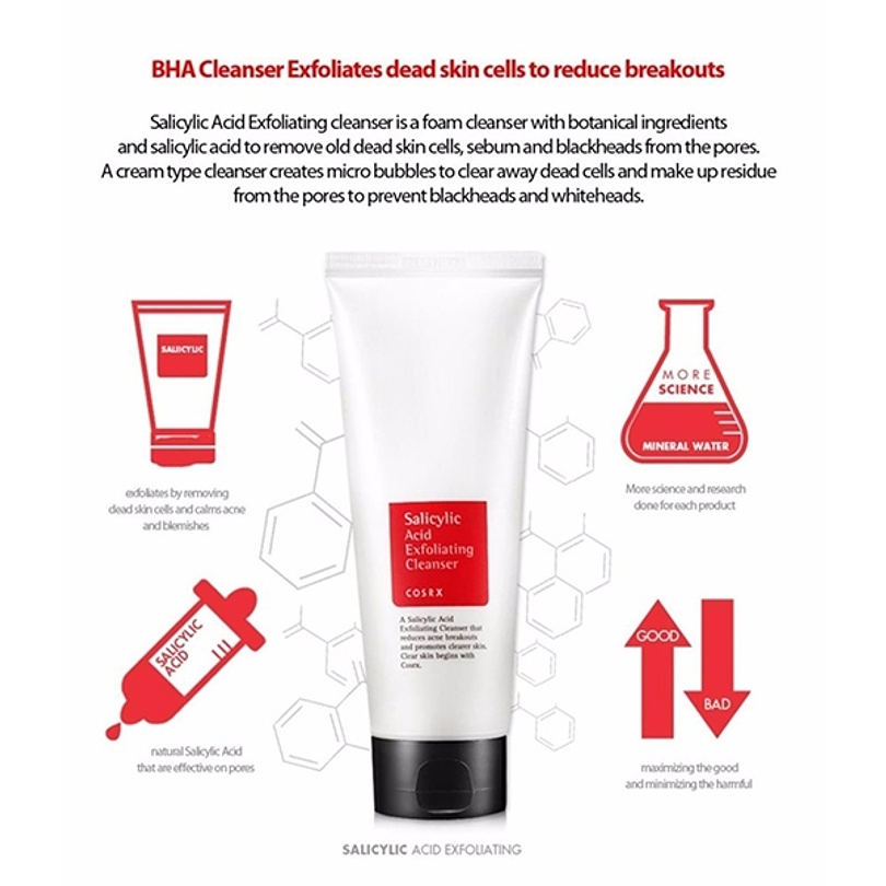  Salicylic Acid Daily Gentle Cleanser (COSRX) - 150ml Espuma limpiadora anti acné 1
