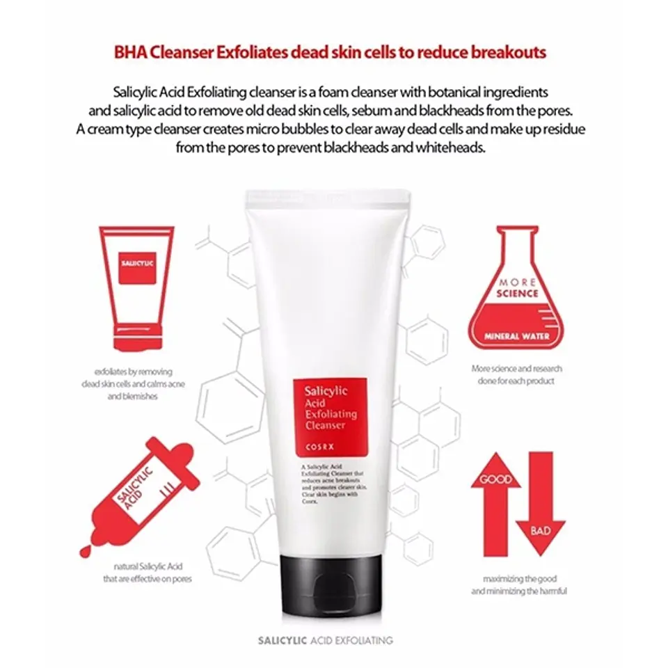  Salicylic Acid Daily Gentle Cleanser (COSRX) - 150ml Espuma limpiadora anti acné con ácido salicílico 2