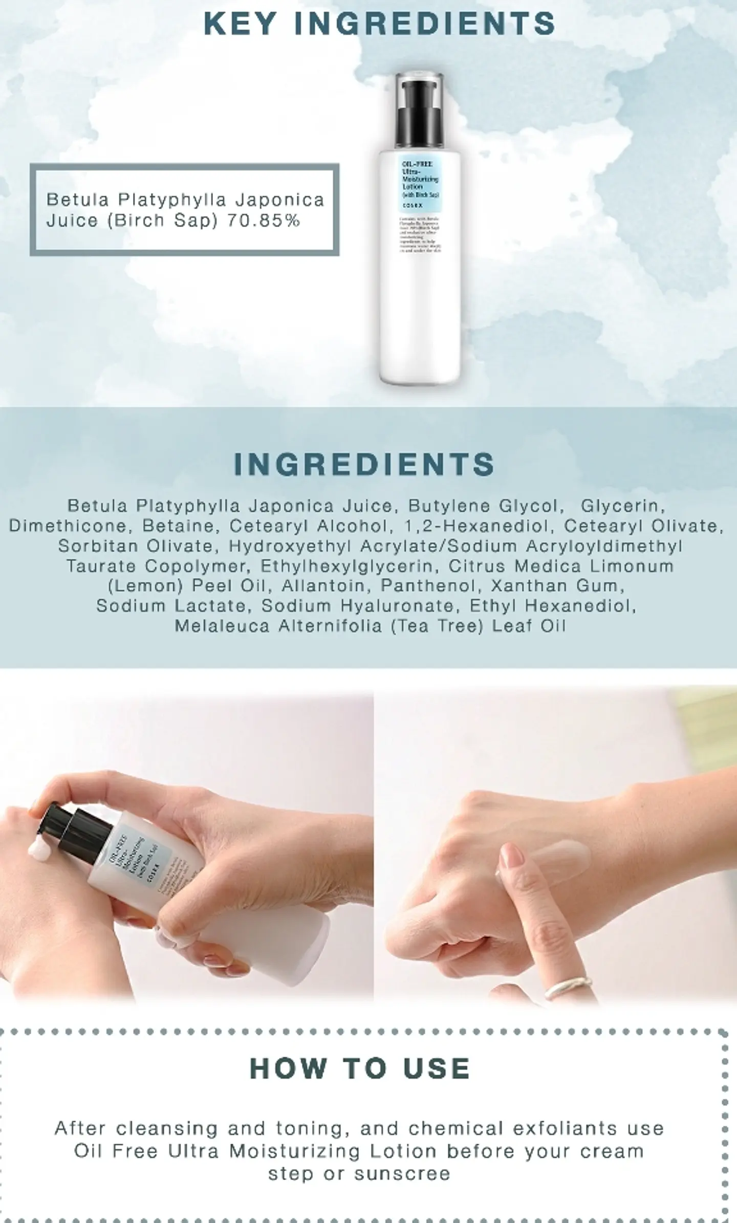 Oil Free Ultra Moisturizing Lotion with Birch Sap (COSRX) - 100 ml Loción para pieles grasas y sensibles libre de aceite 7
