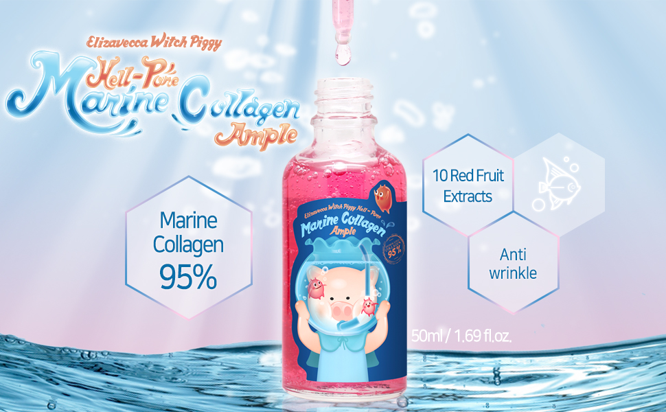 Elizavecca Witch Piggy Hell Pore Marine Collagen Ample (Elizavecca) - 50ml Serum 95% colágeno marino 