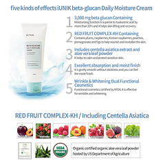 Beta Glucan Daily Moisture Cream (IUNIK) - 60ml Crema hidratante, anti envejecimiento y aclarante 