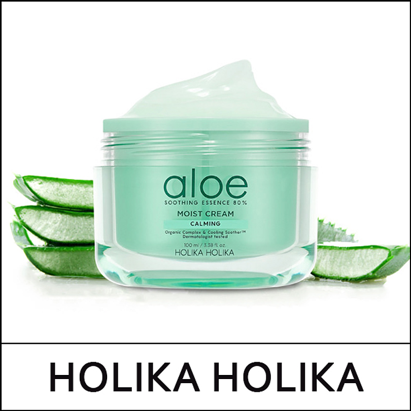 Aloe Soothing Essence 80% Moist Cream (Holika Holika) -100ml Crema 80% aloe vera 4