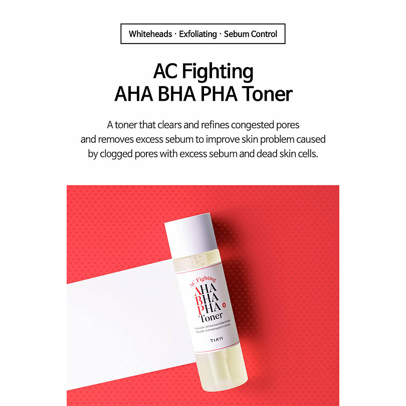 AC Fighting AHA BHA PHA Toner (TIAM) - 180 ml Tónico exfoliante antiacné 1