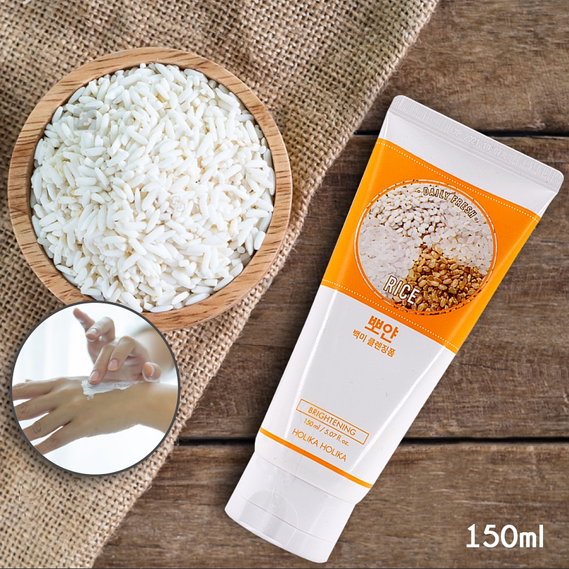 Daily Fresh Rice Cleansing Foam (Holika Holika) - 150ml Espuma limpiadora aclarante y anti edad 4