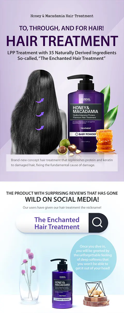 Honey & Macadamia Treatment (Kundal) - 500ml Acondicionador 97,4% de extractos naturales