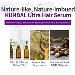 Macadamia Ultra Hair Serum (Kundal) -100ml Suero para el cabello hidratante, nutritivo y fortalecedor