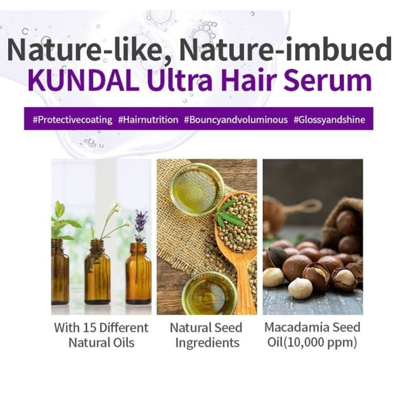 Macadamia Ultra Hair Serum (Kundal) -100ml Suero para el cabello hidratante, nutritivo y fortalecedor 2