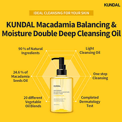 Macadamia Balancing & Moisture Double Deep Cleansing Oil  (Kundal) - 258 ml