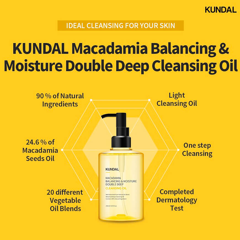 Macadamia Balancing & Moisture Double Deep Cleansing Oil  (Kundal) - 258 ml 2