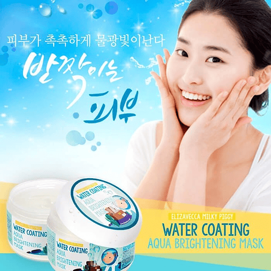 Water Coating Aqua Brightening Mask (Elizavecca) - 100ml Mascarilla hidratante e iluminadora pieles secas