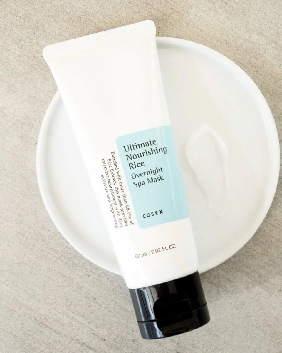 Ultimate Nourishing Rice Overnight Spa Mask (COSRX) - 60ml Mascarilla nocturna aclarante e hidratante 11