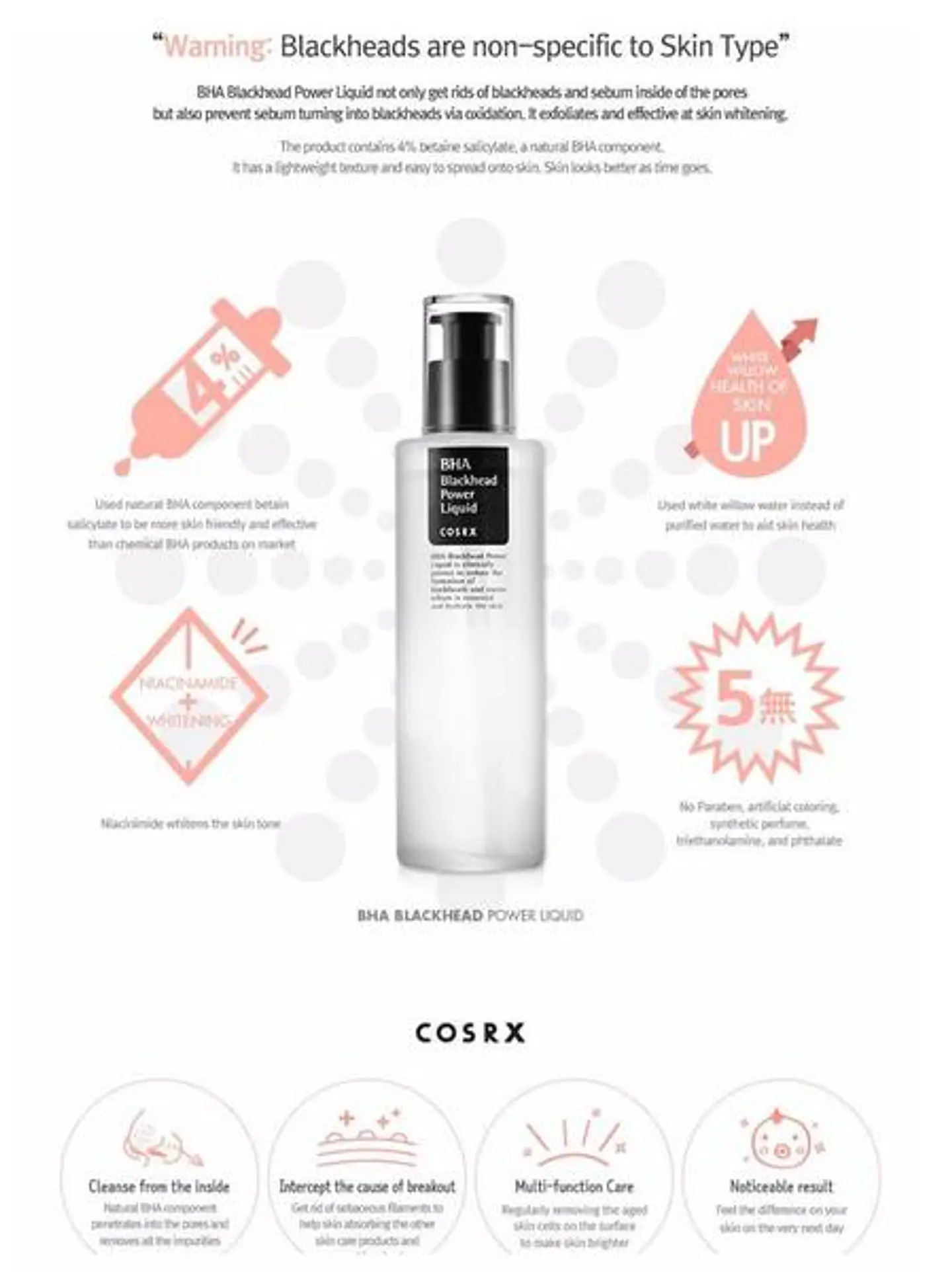 BHA Blackhead Power Liquid (COSRX) - 100ml Tratamiento puntos negros y acné 8