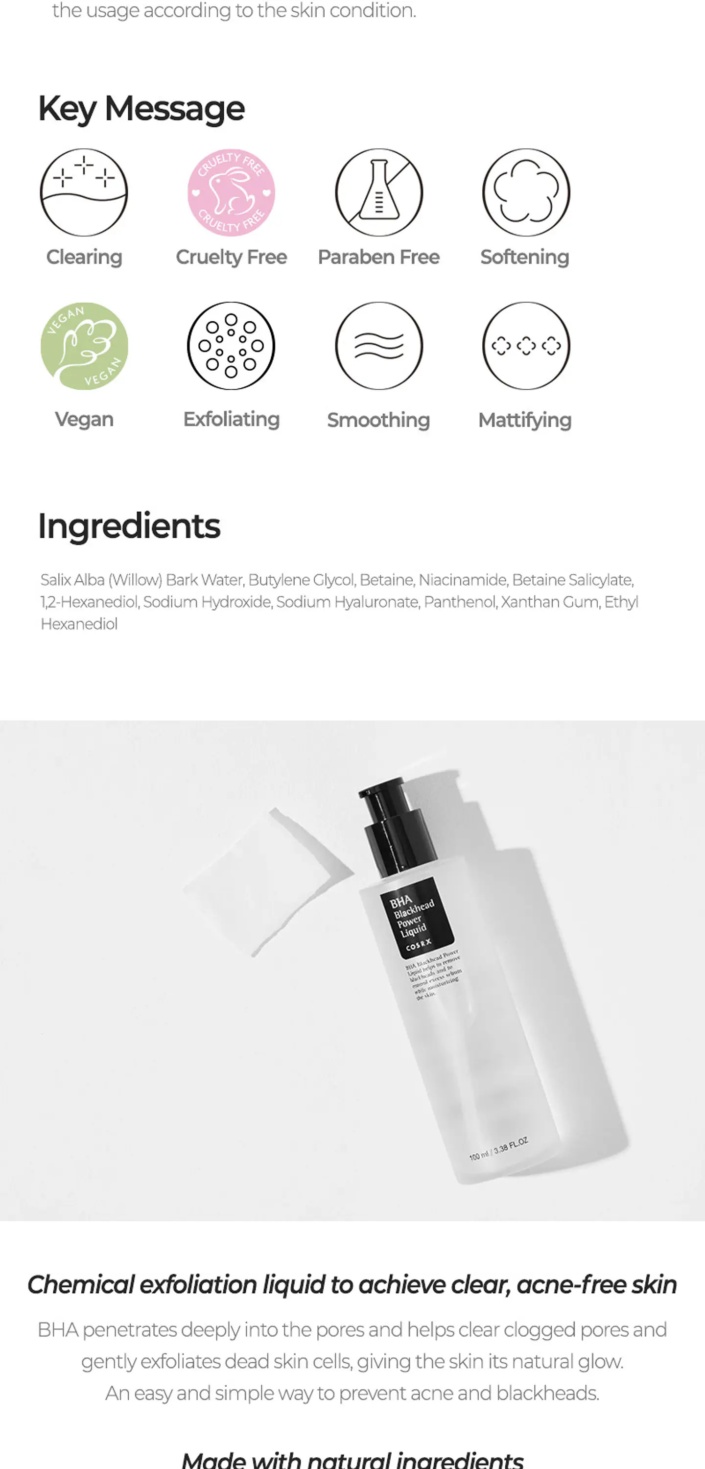 BHA Blackhead Power Liquid (COSRX) - 100ml Tratamiento puntos negros y acné 11