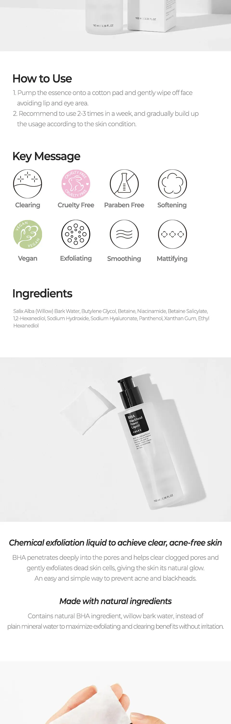 BHA Blackhead Power Liquid (COSRX) - 100ml Tratamiento puntos negros y acné 11