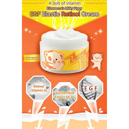 Milky Piggy EGF Retinol Cream (Elizavecca) - 100ml Crema anti envejecimiento con retinol, colágeno y EGF