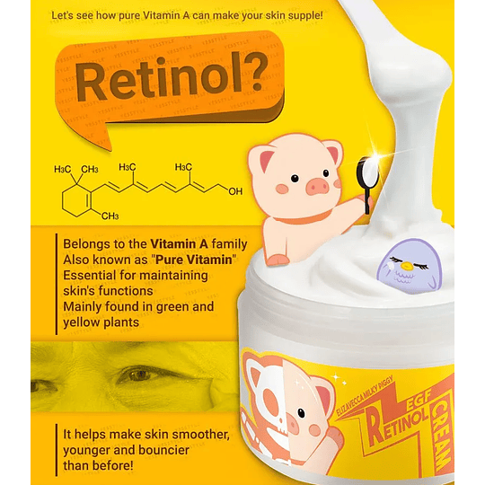 Milky Piggy EGF Retinol Cream (Elizavecca) - 100ml Crema anti envejecimiento con retinol, colágeno y EGF