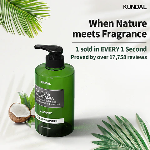  Tea Tree & Macadamia Deep Cleansing Shampoo (Kundal) 500ml Shampoo limpieza profunda pelo graso