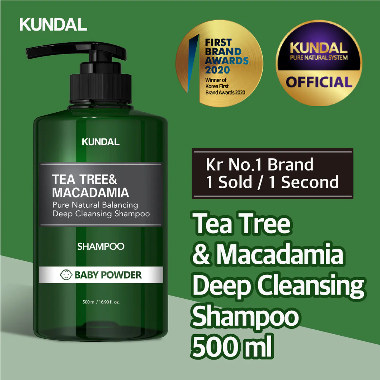  Tea Tree & Macadamia Deep Cleansing Shampoo (Kundal) 500ml Shampoo limpieza profunda pelo graso 5