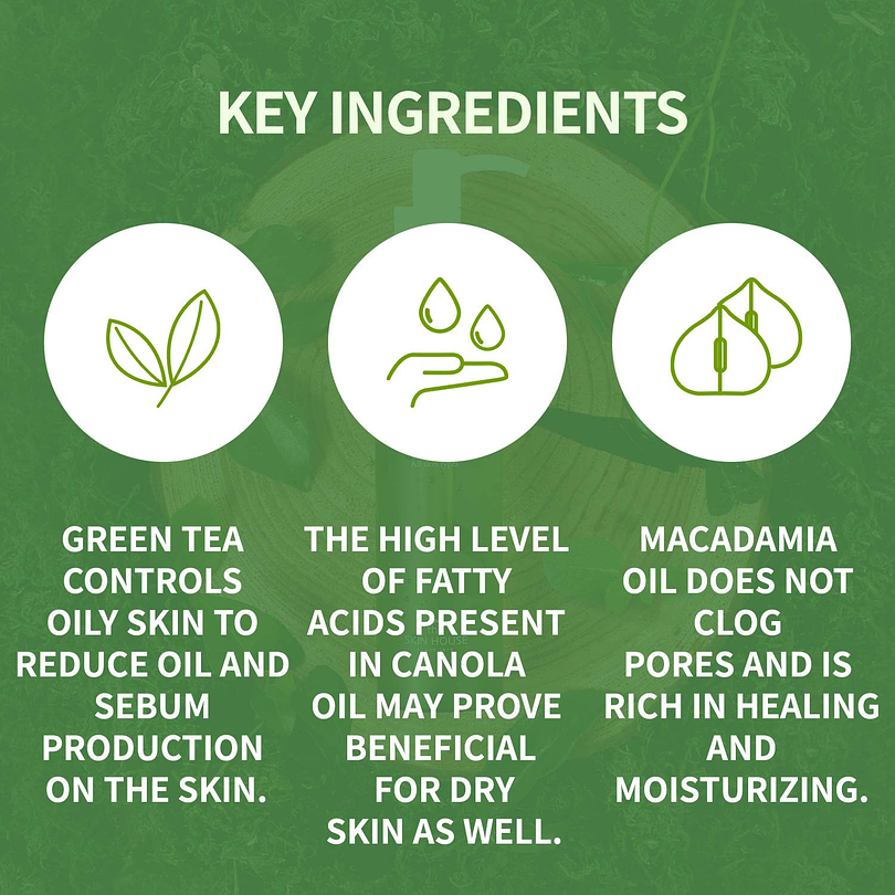 Natural Green Tea Cleansing Oil (The Skin House) - 150ml Limpiador oleoso todo tipo de pieles 4