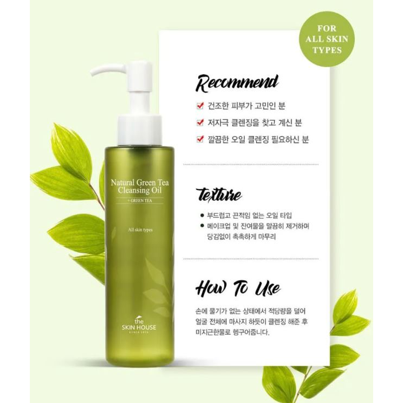 Natural Green Tea Cleansing Oil (The Skin House) - 150ml Limpiador oleoso todo tipo de pieles 9