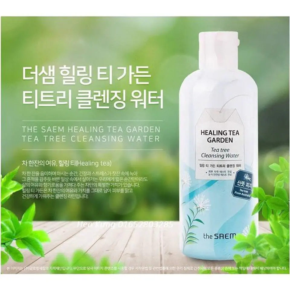Healing Tea Garden Tea Tree Cleansing Water (The Saem) - 300ml Agua de limpieza pieles mixtas, grasas, acné 6