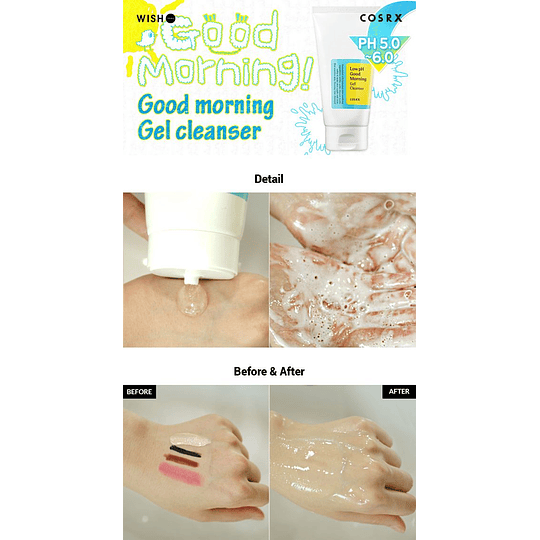 Low pH Good Morning Gel Cleanser (COSRX) - 150 ml  Espuma limpiadora Pieles sensibles