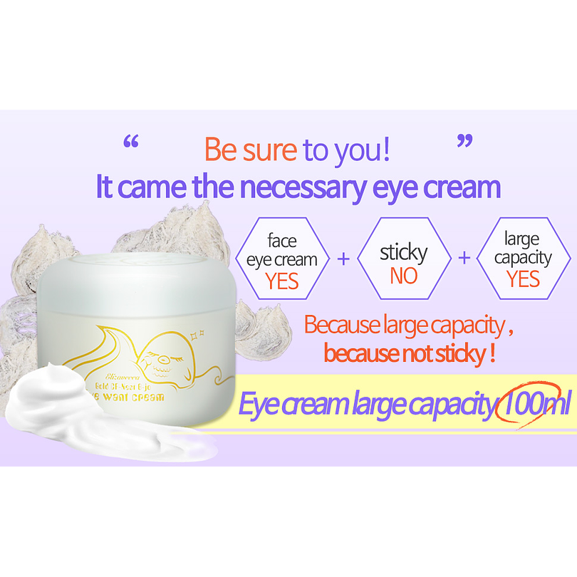 Gold CF-Nest B-jo Eye Want Cream (Elizavecca) - 100ml Crema contorno de ojos antiedad aclarante  2