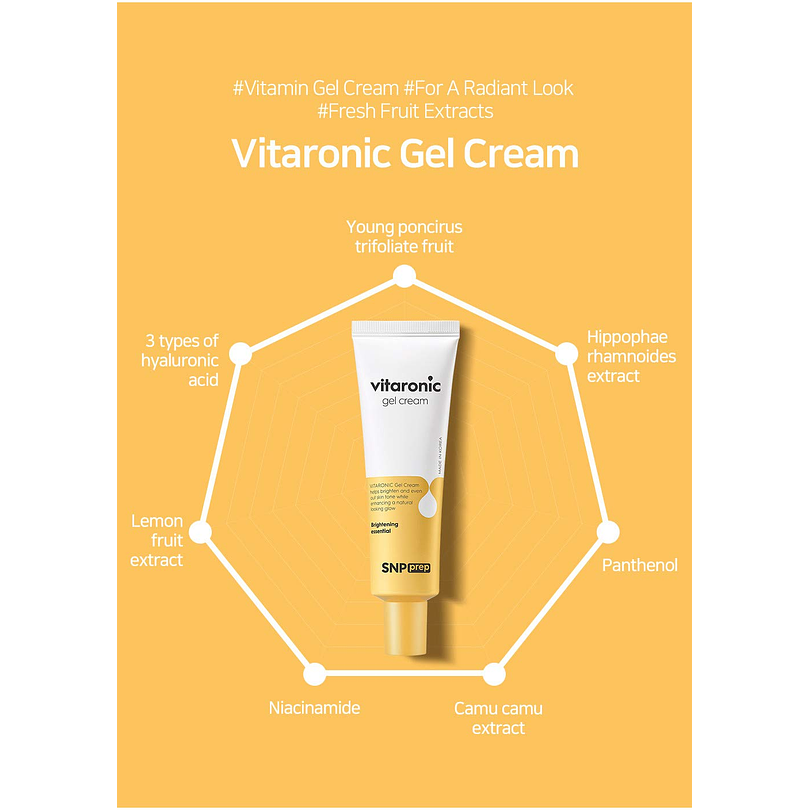 Vitaronic Gel Cream ( SNP) -50ml Crema hidratante, iluminadora y nutritiva con 10% de vitamina C 3